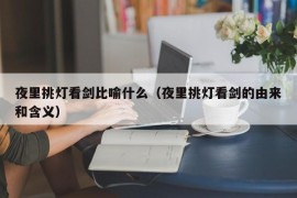 夜里挑灯看剑比喻什么（夜里挑灯看剑的由来和含义）