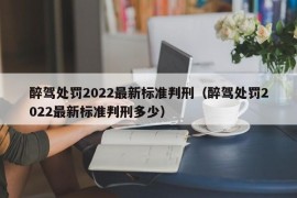 醉驾处罚2022最新标准判刑（醉驾处罚2022最新标准判刑多少）