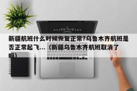 新疆航班什么时候恢复正常?乌鲁木齐航班是否正常起飞...（新疆乌鲁木齐航班取消了吗）