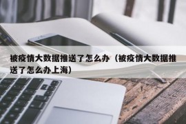 被疫情大数据推送了怎么办（被疫情大数据推送了怎么办上海）