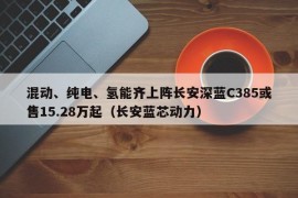 混动、纯电、氢能齐上阵长安深蓝C385或售15.28万起（长安蓝芯动力）