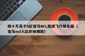 四十万买个8缸宝马M3,低调飞行朋友圈（宝马m3八缸的有哪款）