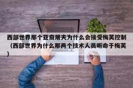 西部世界那个亚裔屠夫为什么会接受梅芙控制（西部世界为什么那两个技术人员听命于梅芙）