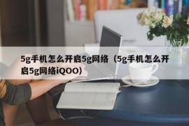 5g手机怎么开启5g网络（5g手机怎么开启5g网络iQOO）