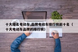 十大排名电动车,品牌电动车排行榜前十名（十大电动车品牌的排行榜）