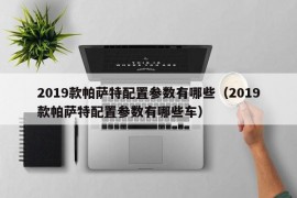 2019款帕萨特配置参数有哪些（2019款帕萨特配置参数有哪些车）