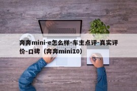 奔奔mini-e怎么样-车主点评-真实评价-口碑（奔奔mini10）