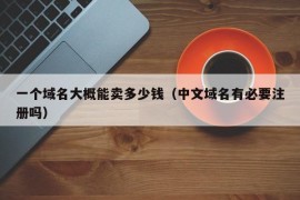 一个域名大概能卖多少钱（中文域名有必要注册吗）