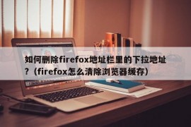 如何删除firefox地址栏里的下拉地址?（firefox怎么清除浏览器缓存）