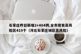 石家庄昨日新增2+484例,全市现有高风险区419个（河北石家庄城区高风险）