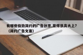 有哪些极致简约的广告创意,显得很高大上?（简约广告文案）