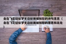 自在飞花轻似梦无边丝雨细如愁的诗句意思（自在飞花轻似梦无边丝雨细如愁的意思和出处）