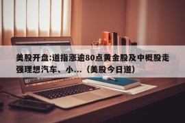 美股开盘:道指涨逾80点黄金股及中概股走强理想汽车、小...（美股今日道）