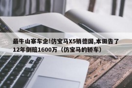 最牛山寨车企!仿宝马X5销德国,本田告了12年倒赔1600万（仿宝马的轿车）