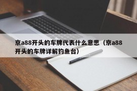 京a88开头的车牌代表什么意思（京a88开头的车牌详解钓鱼台）