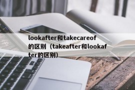 lookafter和takecareof的区别（takeafter和lookafter的区别）