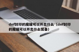 dnf封印的魔罐可以开出什么（dnf封印的魔罐可以开出什么装备）