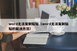 word无法复制粘贴（word无法复制粘贴的解决方法）