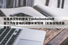 你是我仅存的朋友了mdashmdash改装了汽车音响的成都长安悦翔（长安悦翔改装案例）