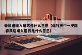 春风送暖入屠苏是什么意思（爆竹声中一岁除,春风送暖入屠苏是什么意思）