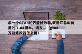 求一个GTA4的万能修改器,就是江总叫兽用的,1.04版本。请发...（gta4万能修改器怎么用）