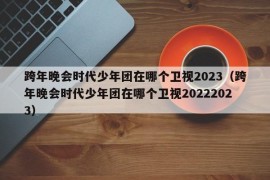 跨年晚会时代少年团在哪个卫视2023（跨年晚会时代少年团在哪个卫视20222023）