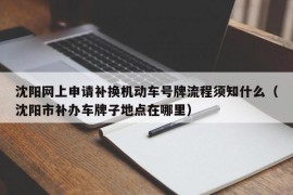 沈阳网上申请补换机动车号牌流程须知什么（沈阳市补办车牌子地点在哪里）