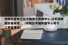 特斯拉宣布已在中国建立数据中心,以实现数据存储本地...（特斯拉中国数据中心将于二季度建成）