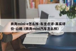 奔奔mini-e怎么样-车主点评-真实评价-口碑（奔奔mini汽车怎么样）