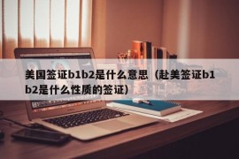 美国签证b1b2是什么意思（赴美签证b1b2是什么性质的签证）