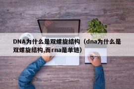 DNA为什么是双螺旋结构（dna为什么是双螺旋结构,而rna是单链）