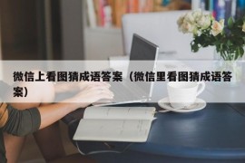 微信上看图猜成语答案（微信里看图猜成语答案）