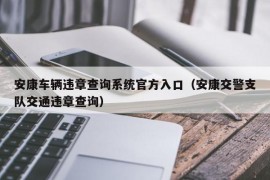 安康车辆违章查询系统官方入口（安康交警支队交通违章查询）