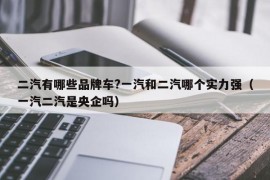 二汽有哪些品牌车?一汽和二汽哪个实力强（一汽二汽是央企吗）