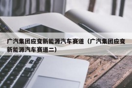 广汽集团应变新能源汽车赛道（广汽集团应变新能源汽车赛道二）