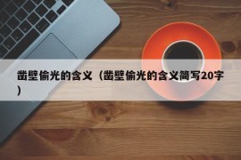 凿壁偷光的含义（凿壁偷光的含义简写20字）