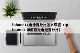 iphone11电池百分比怎么设置（iphone11 如何设定电池百分比）