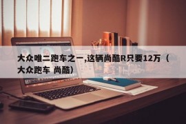 大众唯二跑车之一,这辆尚酷R只要12万（大众跑车 尚酷）