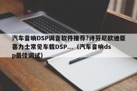 汽车音响DSP调音软件推荐?诗芬尼欧迪臣喜力士常见车载DSP...（汽车音响dsp最佳调试）