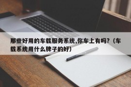 那些好用的车载服务系统,你车上有吗?（车载系统用什么牌子的好）