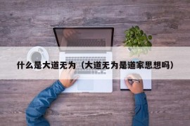 什么是大道无为（大道无为是道家思想吗）