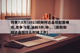 预售7.8万!2023款斯柯达晶锐配置曝光,竞争飞度,油耗5升,帅...（新款斯柯达晶锐什么时候上市）