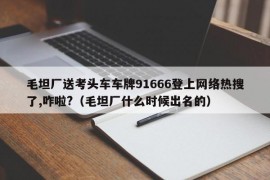 毛坦厂送考头车车牌91666登上网络热搜了,咋啦?（毛坦厂什么时候出名的）