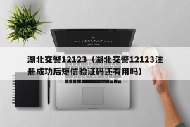 湖北交警12123（湖北交警12123注册成功后短信验证码还有用吗）