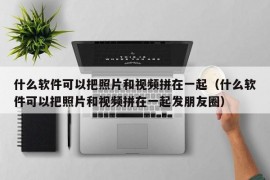 什么软件可以把照片和视频拼在一起（什么软件可以把照片和视频拼在一起发朋友圈）