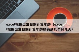 excel根据出生日期计算年龄（excel根据出生日期计算年龄精确到几个月几天）