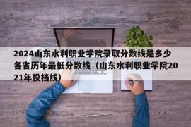 2024山东水利职业学院录取分数线是多少各省历年最低分数线（山东水利职业学院2021年投档线）