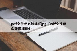 pdf文件怎么转换成jpg（Pdf文件怎么转换成RM）