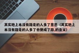 其实地上本没有路走的人多了意思（其实地上本没有路走的人多了也便成了路,的含义）