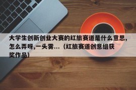 大学生创新创业大赛的红旅赛道是什么意思,怎么弄呀,一头雾...（红旅赛道创意组获奖作品）